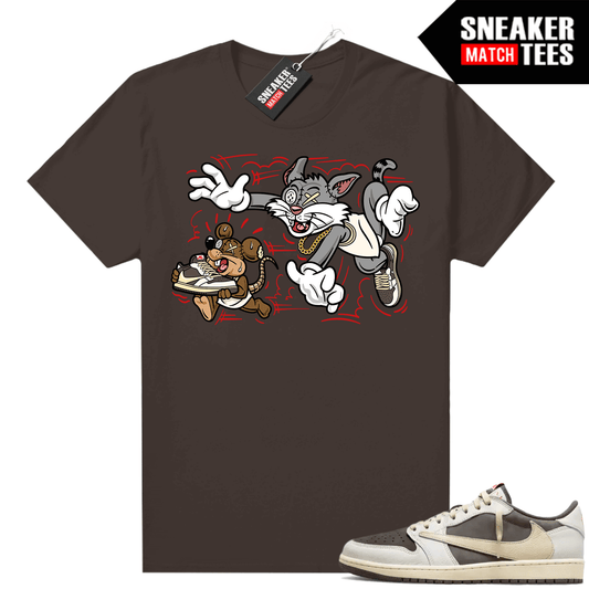 Travis Scott Jordan 1 Low Reverse Mocha Shirts Sneaker Match Brown Finessed