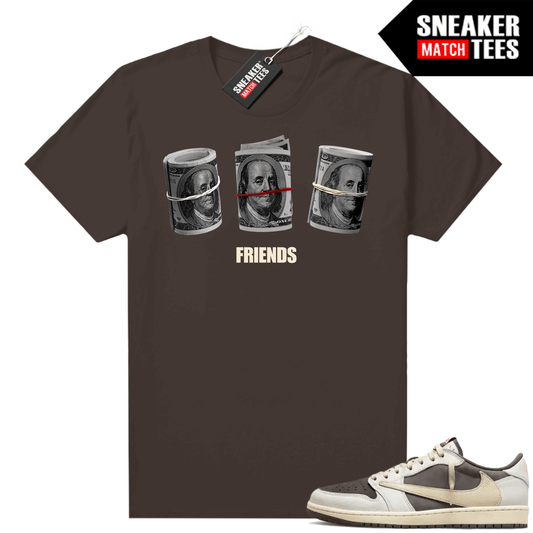 Travis Scott Jordan 1 Low Reverse Mocha Shirts Sneaker Match Brown Friends