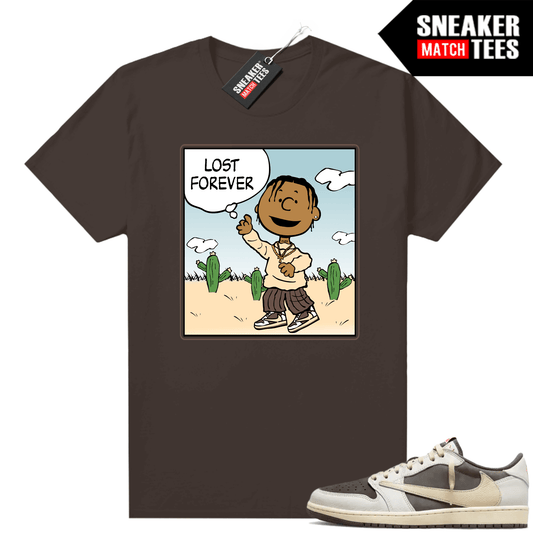 Travis Scott Jordan 1 Low Reverse Mocha Shirts Sneaker Match Brown Lost Forever