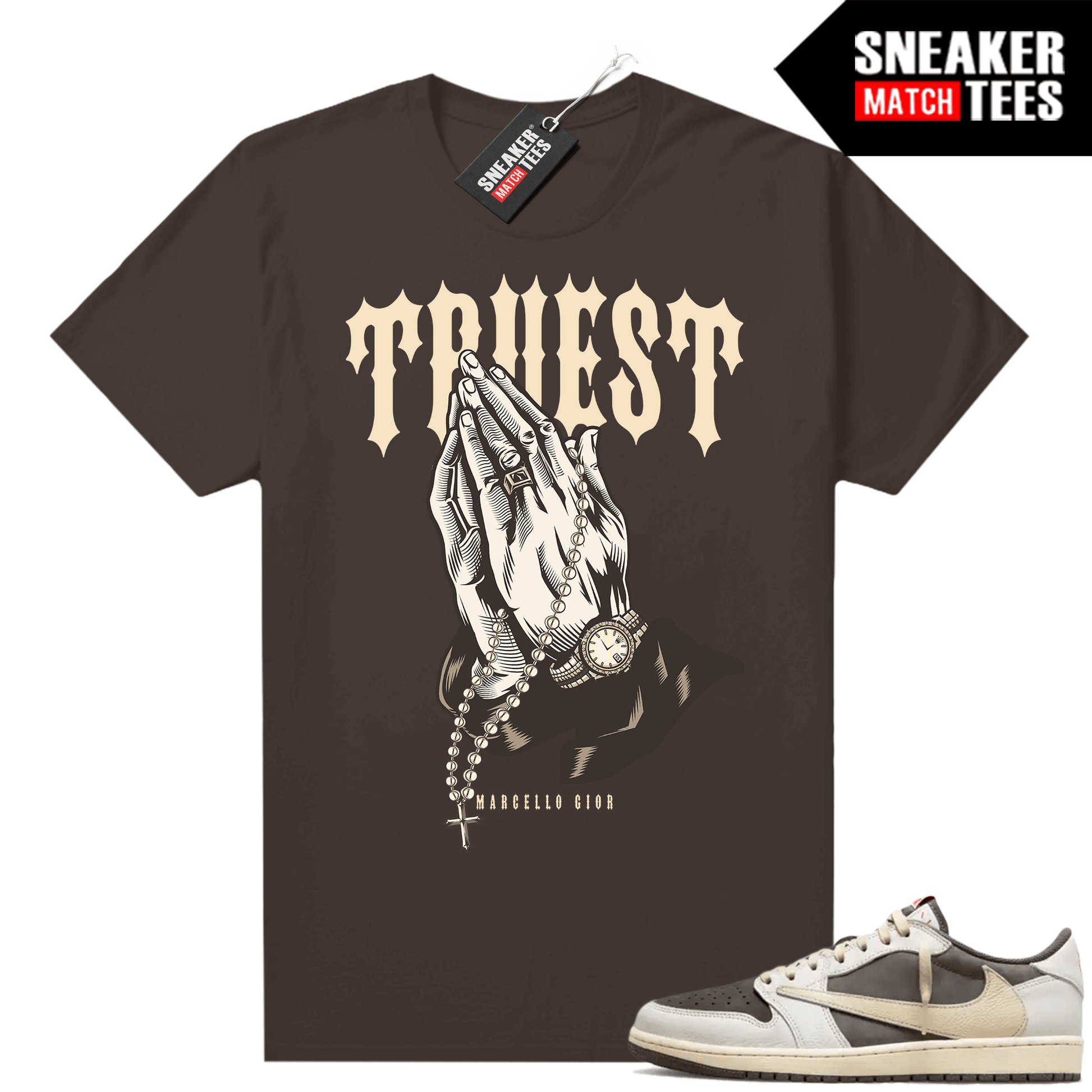 Travis Scott Jordan 1 Low Reverse Mocha Shirts Sneaker Match Brown Marcello Gior Truest