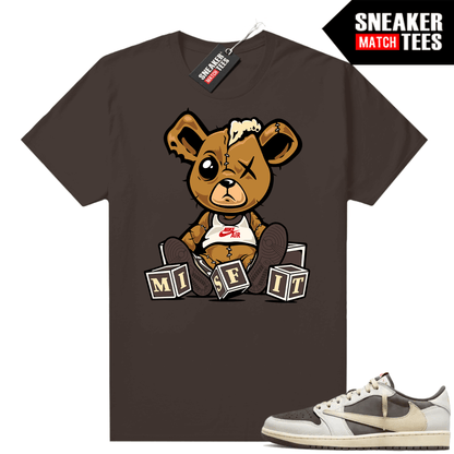 Travis Scott Jordan 1 Low Reverse Mocha Shirts Sneaker Match Brown Misfit Teddy