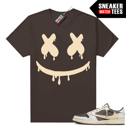 Travis Scott Jordan 1 Low Reverse Mocha Shirts Sneaker Match Brown Smiley Drip