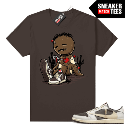 Travis Scott Jordan 1 Low Reverse Mocha Shirts Sneaker Match Brown Voodoo Doll