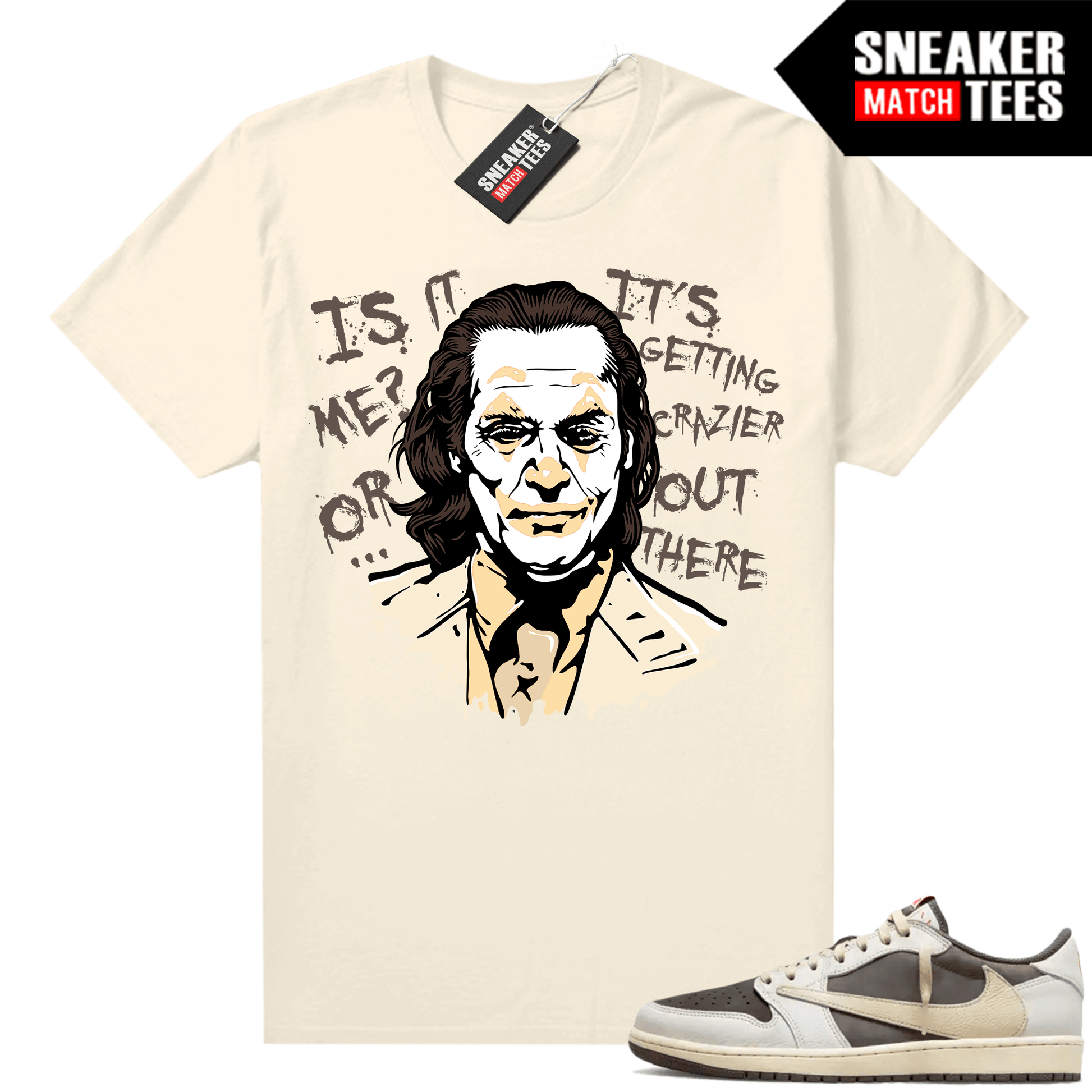 Travis Scott Jordan 1 Low Reverse Mocha Shirts Sneaker Match Sail Joker