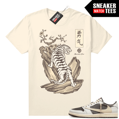 Travis Scott Jordan 1 Low Reverse Mocha Shirts Sneaker Match Sail Marcello Gior White Tiger