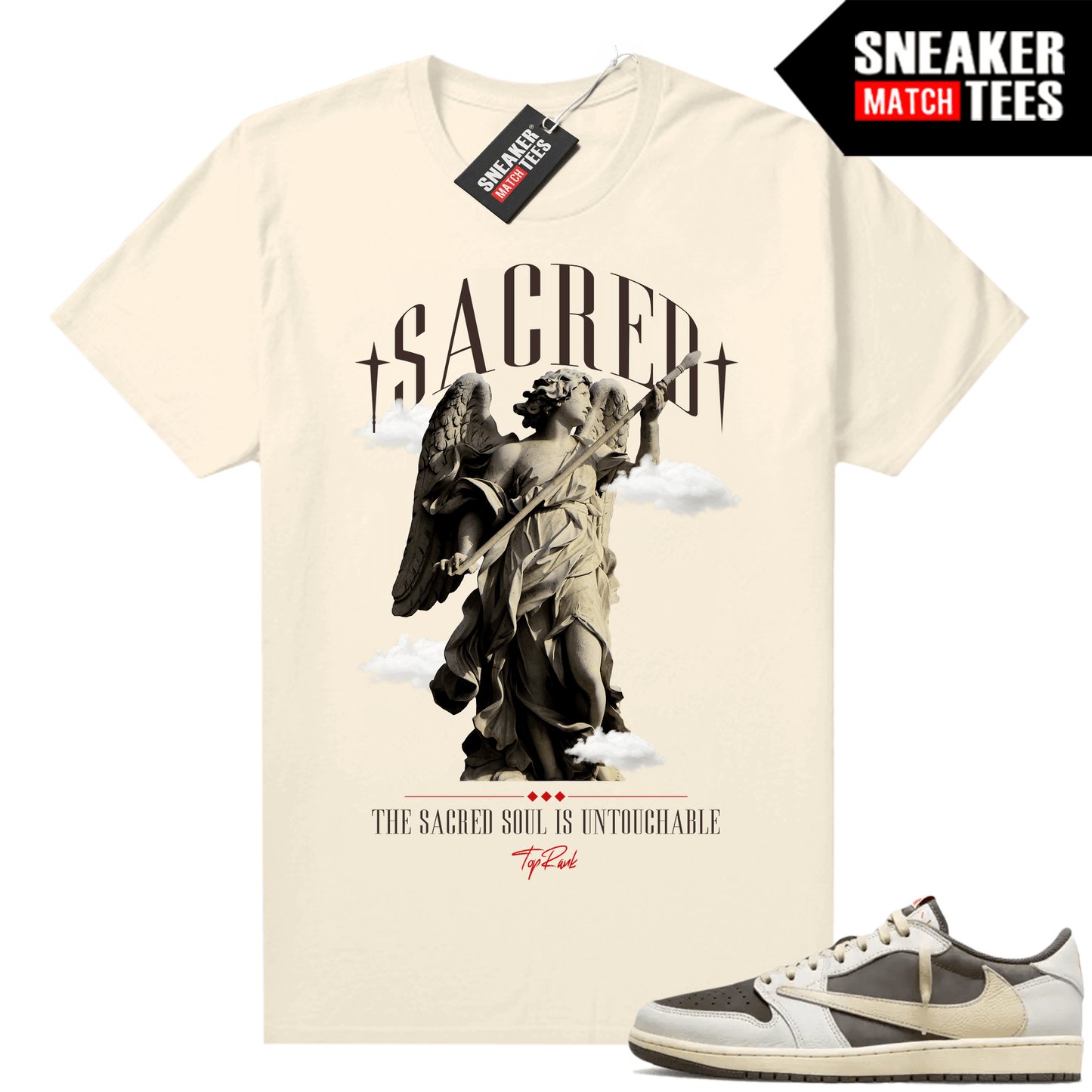 Travis Scott Jordan 1 Low Reverse Mocha Shirts Sneaker Match Sail TopRank Untouchable