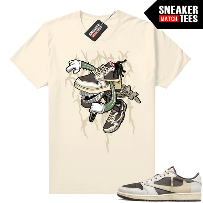 Travis Scott Jordan 1 Low Reverse Mocha Shirts Sneaker Match Sail Fly Kicks Toon