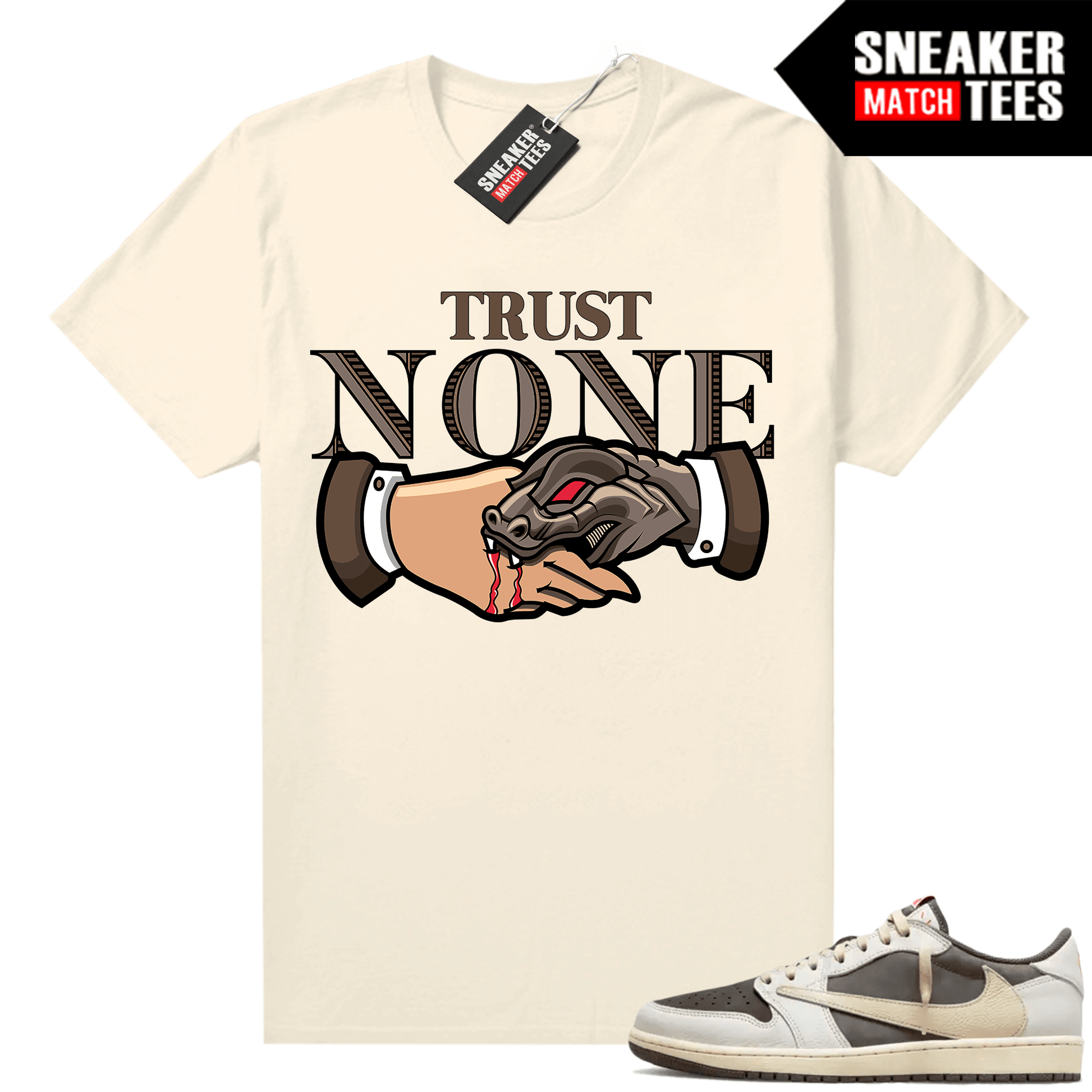 Travis Scott Jordan 1 Low Reverse Mocha Shirts Sneaker Match Sail Trust None